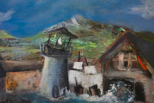 The sea visits the village